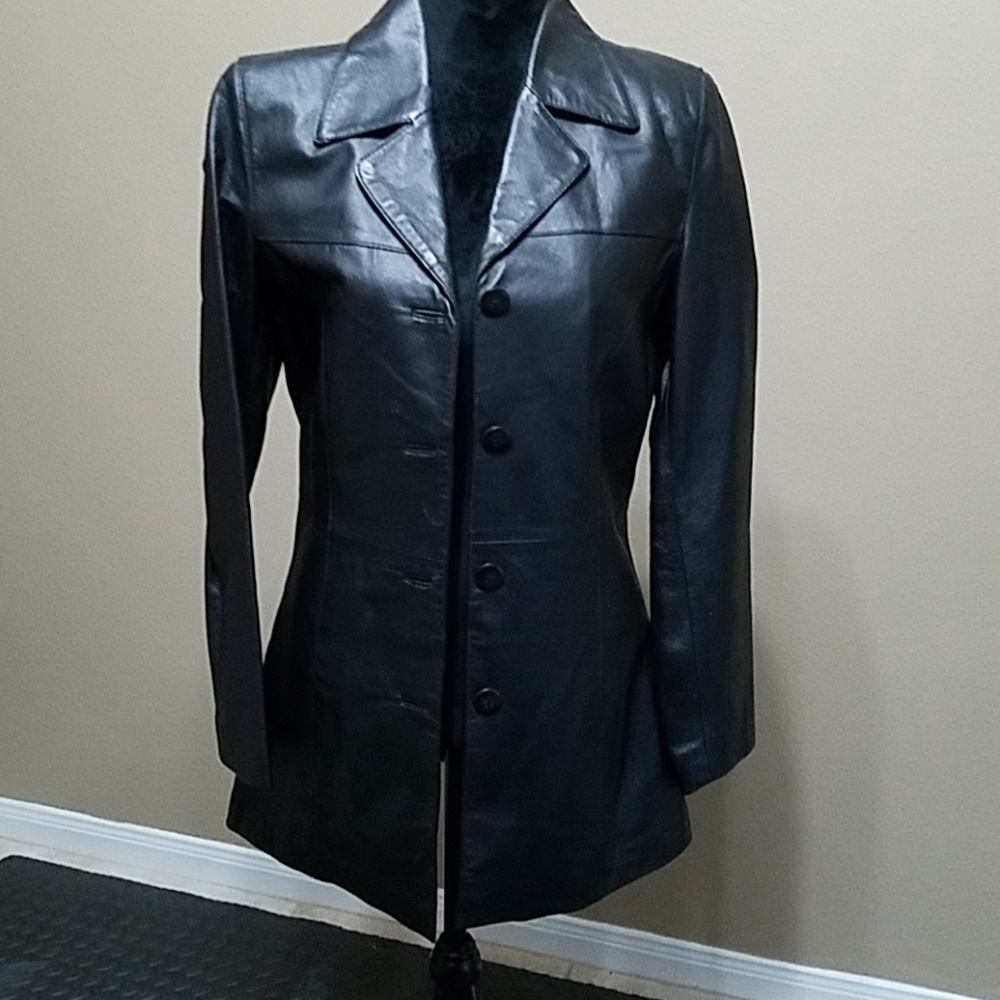 Black leather jacket